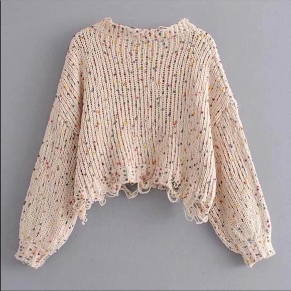 Colorful Soft Crop Sweater - Picture 2 of 4